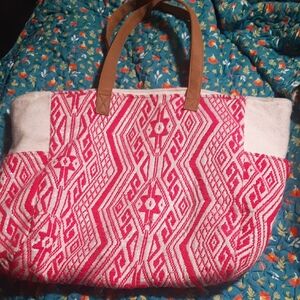 Pink Patterned Tote Bag